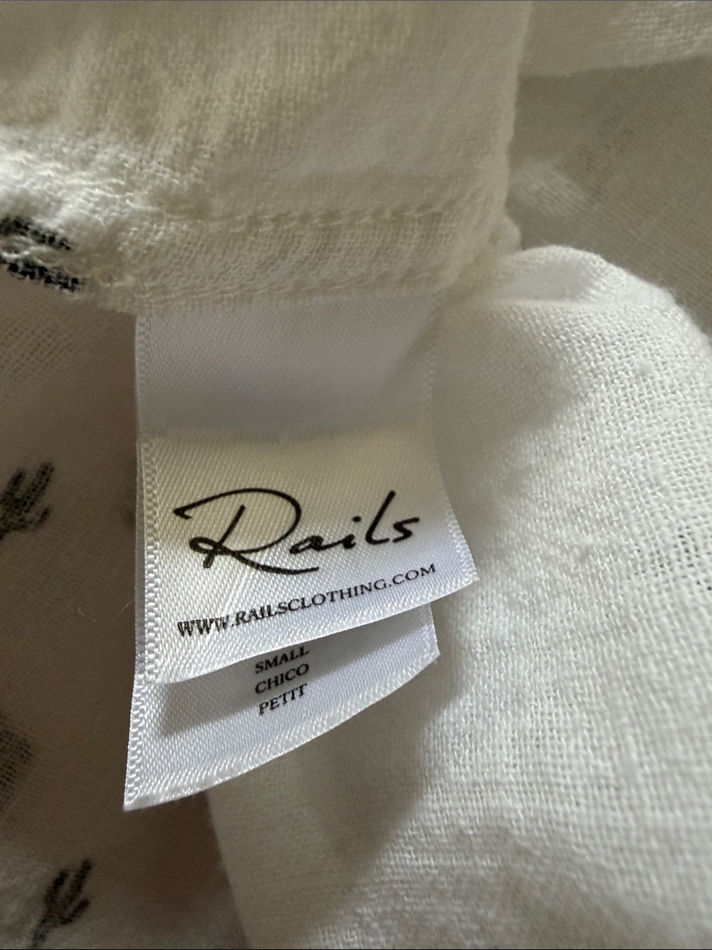 Rails White Button-Down Shirt with Black Cactus Print - Picture 10 of 12